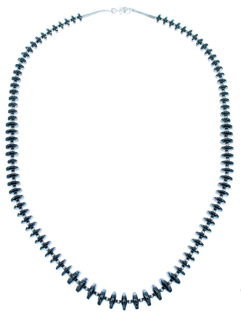 Genuine Sterling Silver Hematite Bead Necklace RX114920